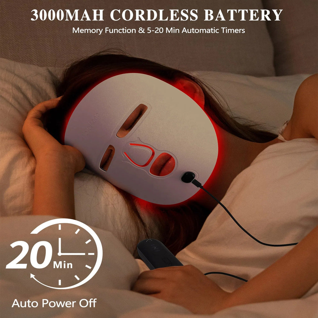 LED Face Mask Facial Care Tool, Red Light Therapy Mask For Face For Skincare At Home/Travel