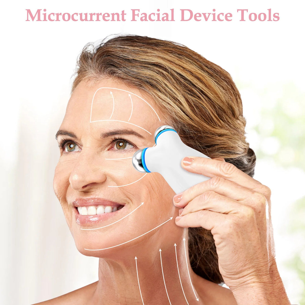 Anti Aging And Wrinkles Microcurrent Facial Device - White