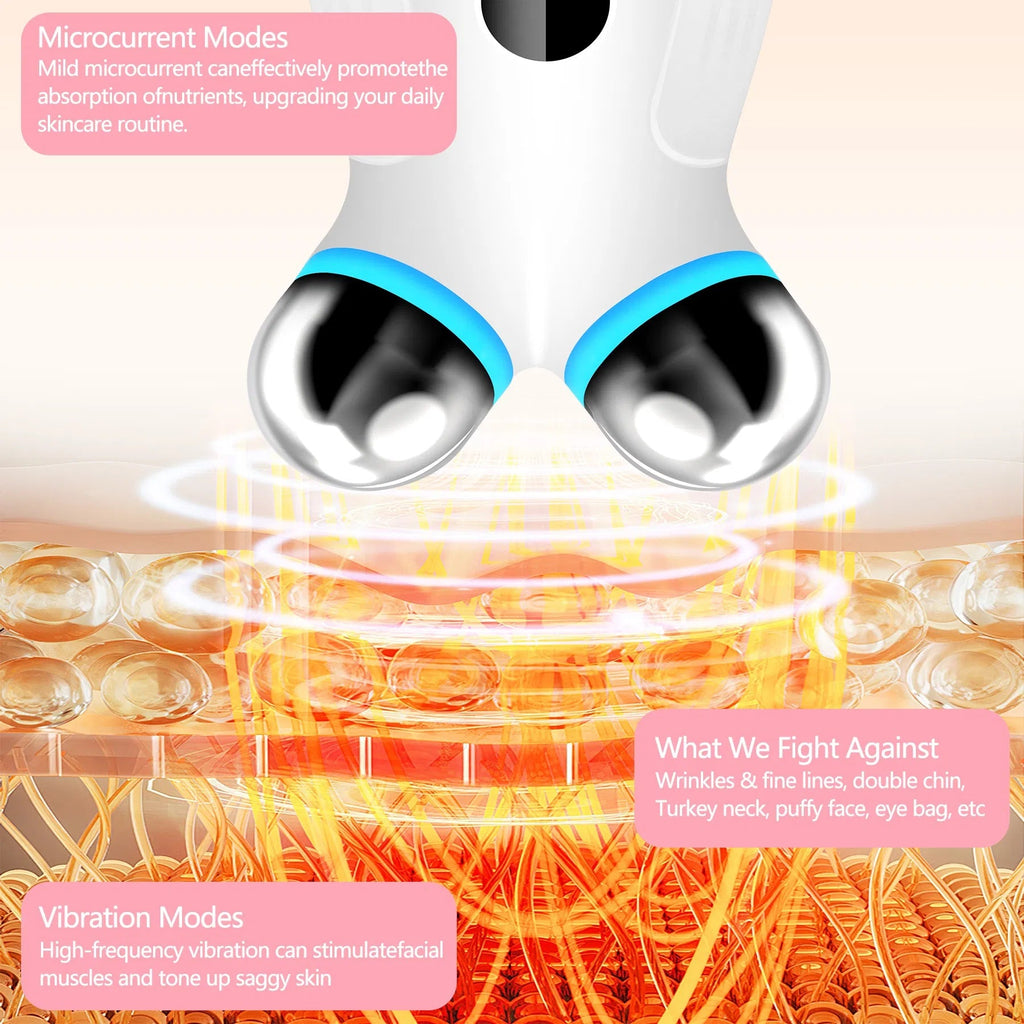 Anti Aging And Wrinkles Microcurrent Facial Device - White