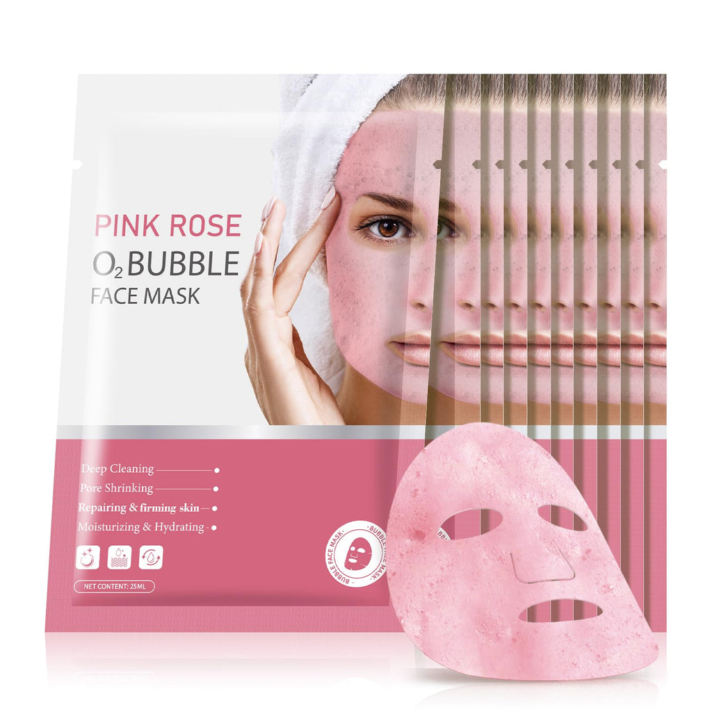 10 Antioxidant O2 Bubble Pink Rose Mask