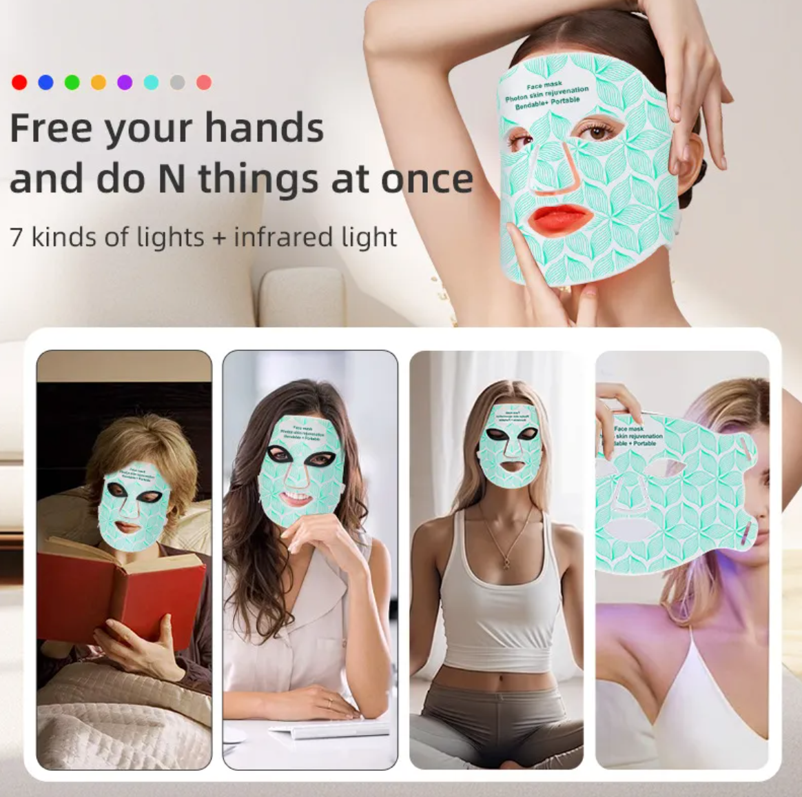 7-Color LED Silicone Face Mask – Skin Rejuvenation & Photon Therapy