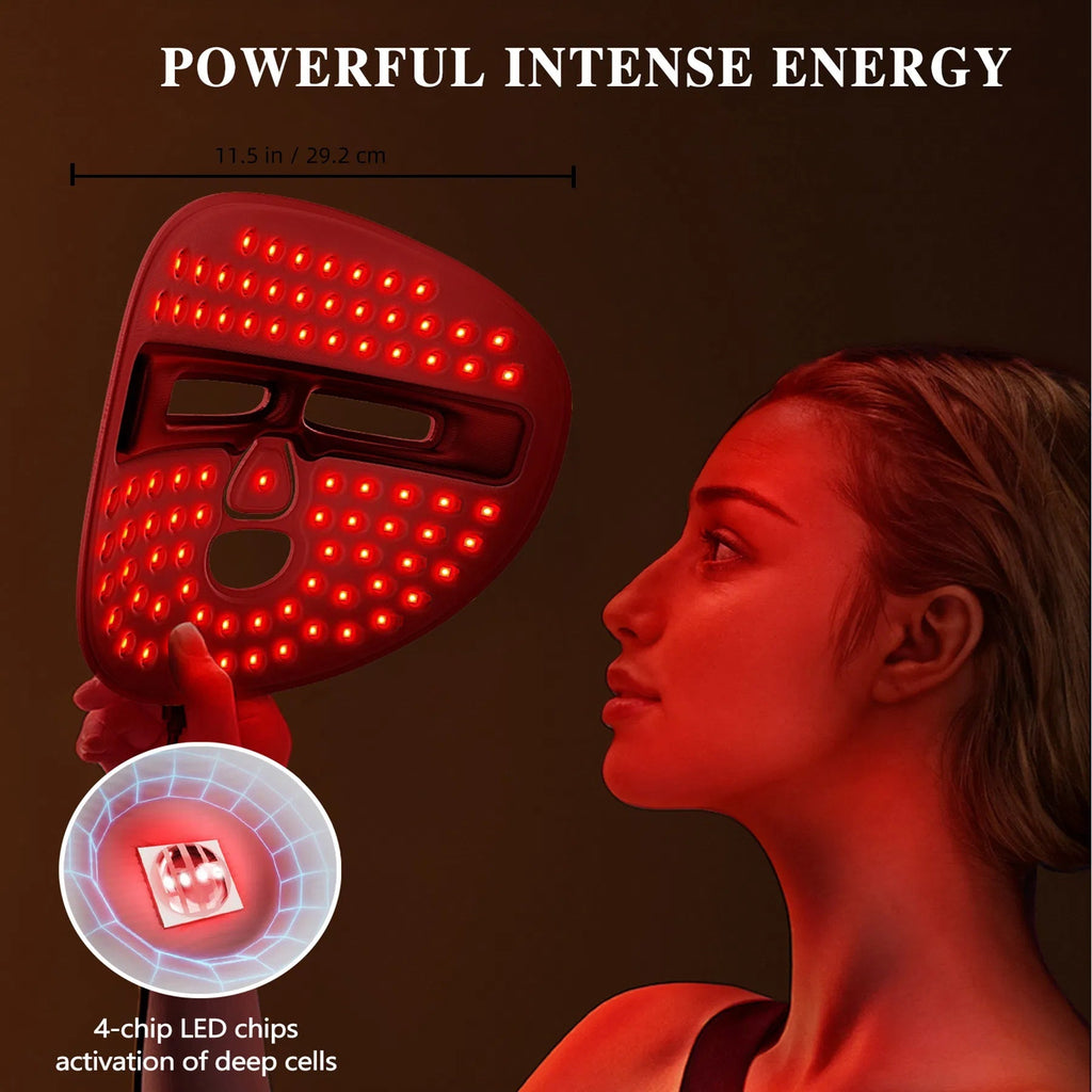 LED Face Mask Facial Care Tool, Red Light Therapy Mask For Face For Skincare At Home/Travel