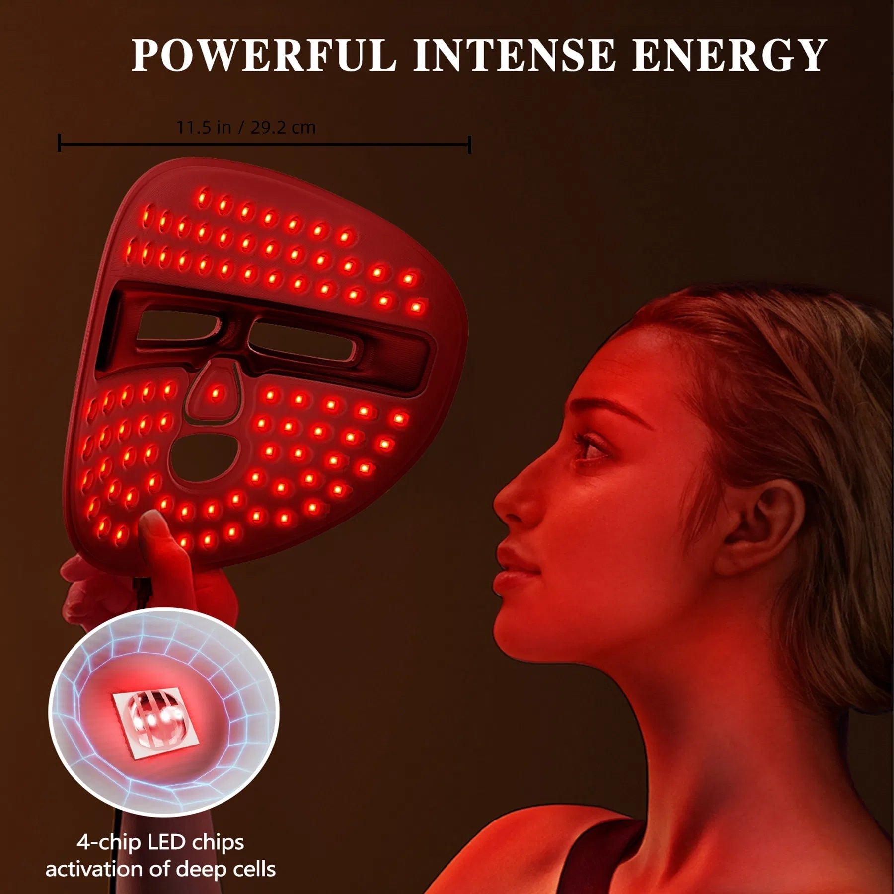 LED Face Mask Facial Care Tool, Red Light Therapy Mask For Face For Skincare At Home/Travel